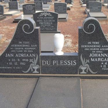 PLESSIS Jan Adriaan, du 1908-1982 &amp; Johanna Margaretha 1913-1998