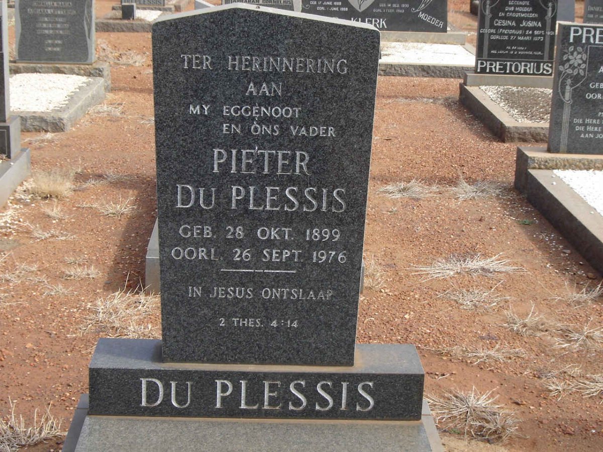 PLESSIS Pieter, du 1899-1976