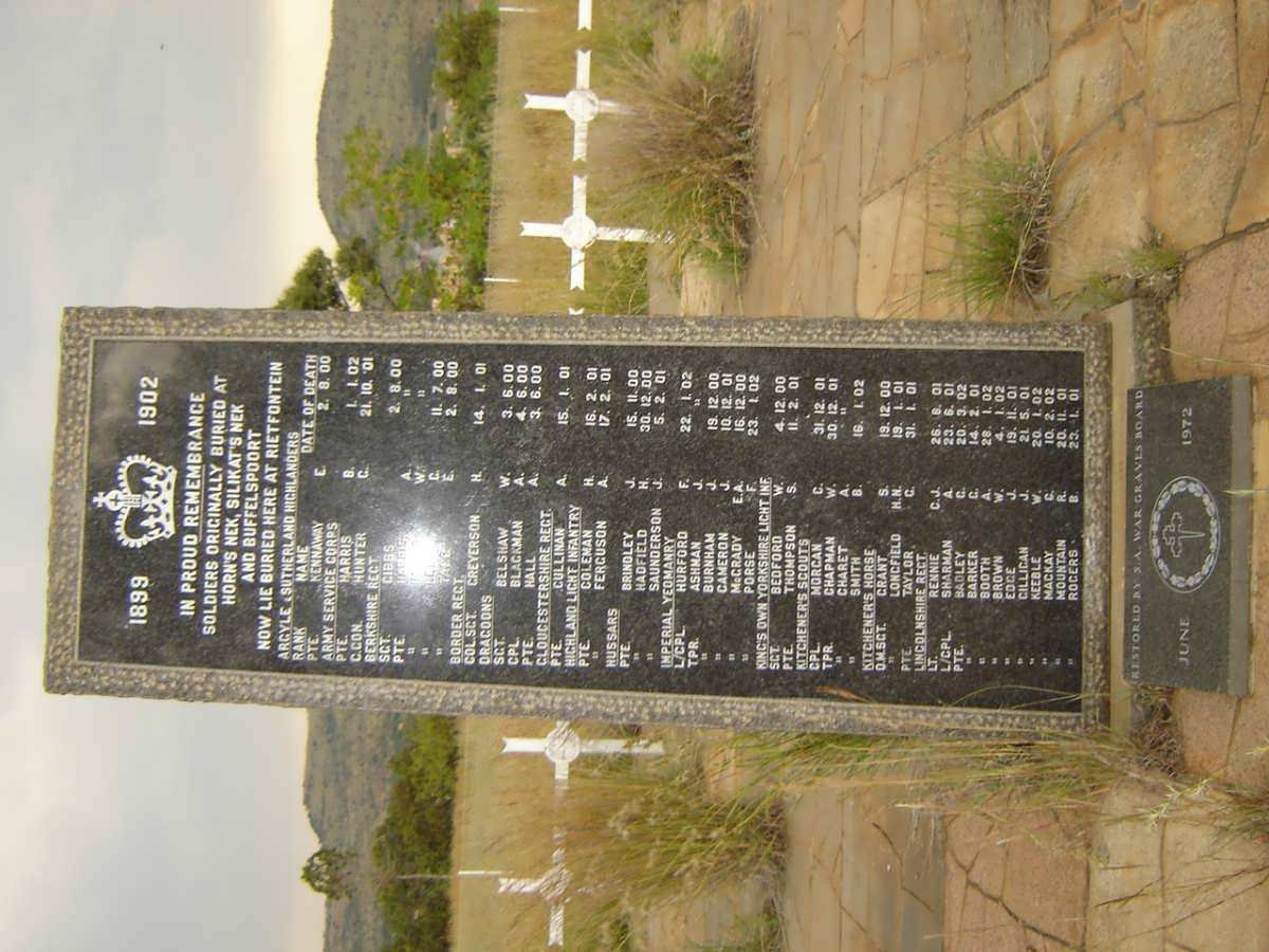 MEMORIAL IN REMEMBRANCE OF FALLEN SOLDIERS 1899-1902 # 1