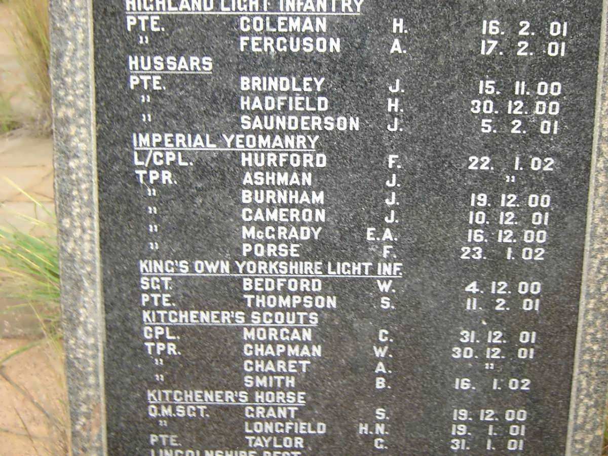 MEMORIAL IN REMEMBRANCE OF FALLEN SOLDIERS 1899-1902 #1