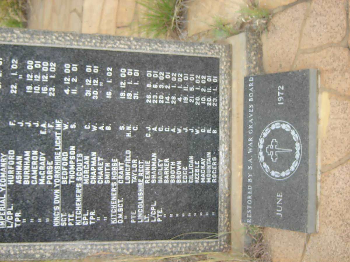MEMORIAL IN REMEMBRANCE OF FALLEN SOLDIERS 1899-1902 # 1