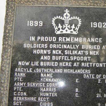 1. MEMORIAL IN REMEMBRANCE OF FALLEN SOLDIERS 1899-1902