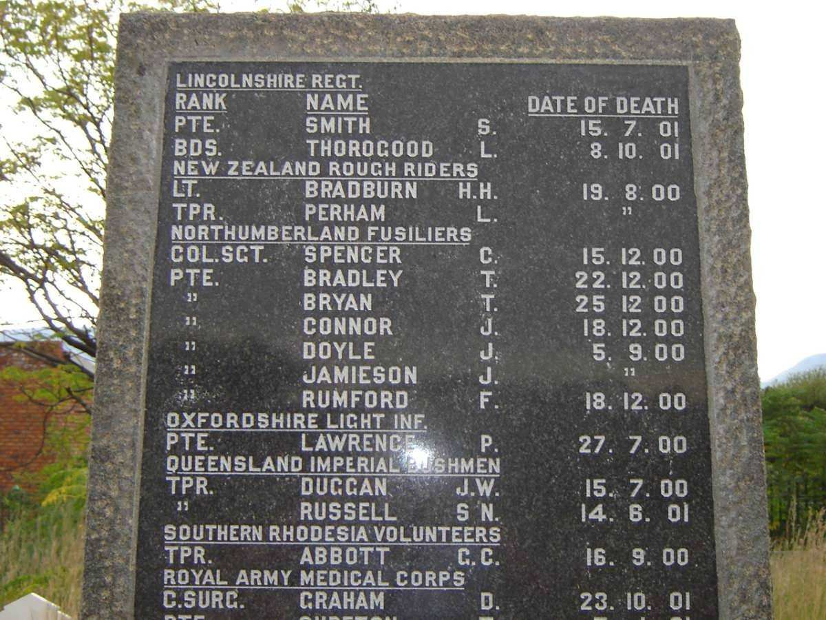 MEMORIAL IN REMEMBRANCE OF FALLEN SOLDIERS 1899-1902 #2