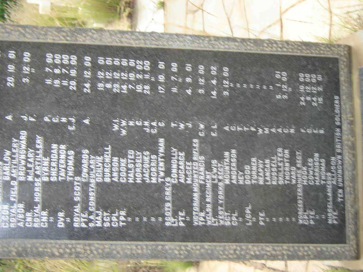 MEMORIAL IN REMEMBRANCE OF FALLEN SOLDIERS 1899-1902 #2