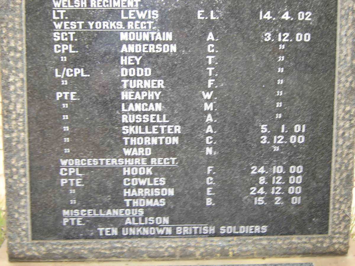 MEMORIAL IN REMEMBRANCE OF FALLEN SOLDIERS 1899-1902 #2