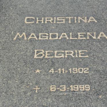 BEGRIE William John 1897-1979 &amp; Christina Magdalena 1902-1999