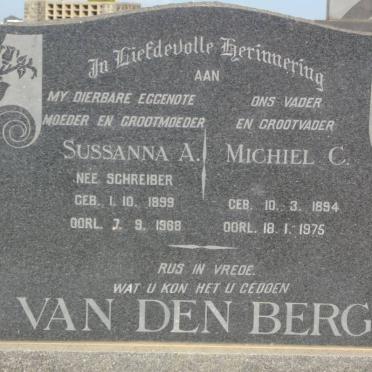 BERG Michiel C., van den 1894-1975 &amp; Sussanna A. SCHREIBER 1899-1968