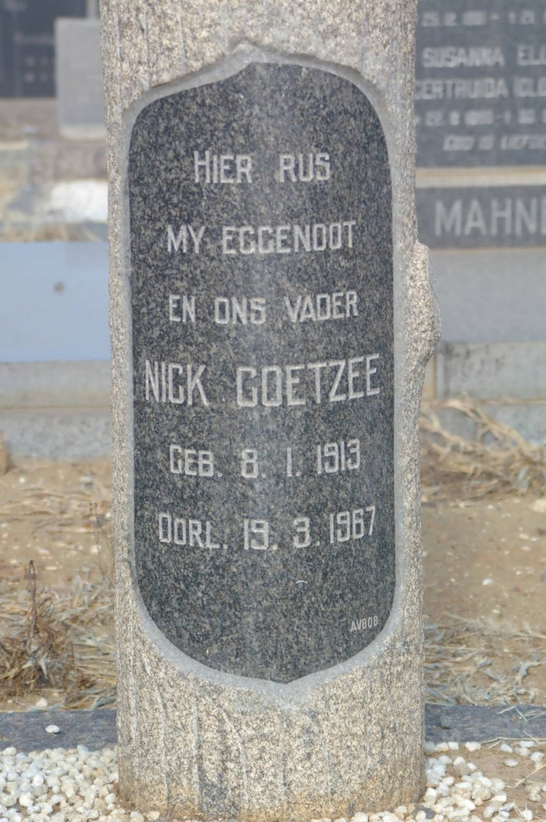 COETZEE Nick 1913-1967