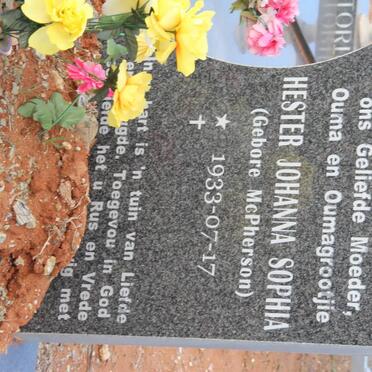 ERASMUS Hester Johanna Sophia McPHERSON 1933-