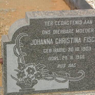 FISCHER Johanna Christina nee RABIE 1903-1966