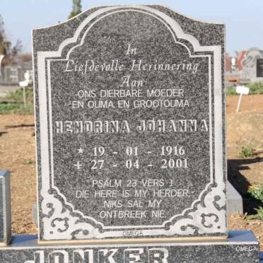 JONKER Hendrina Johanna 1916-2001