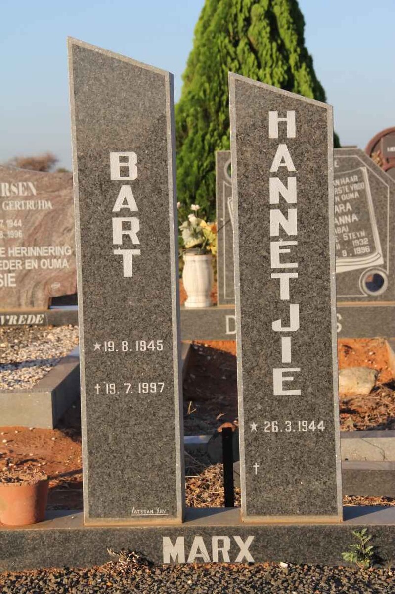 MARX Bart 1945-1997 &amp; Hannetjie 1944-