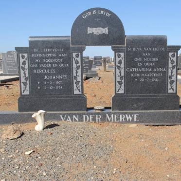 MERWE Hercules Johannes, van der 1907-1974 &amp; Catharina Anna MAARTENS 1911-