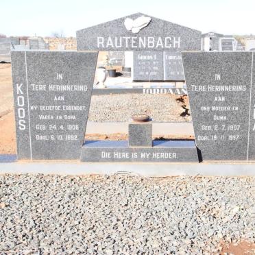 RAUTENBACH Koos 1908-1992 &amp; Jana 1907-1997