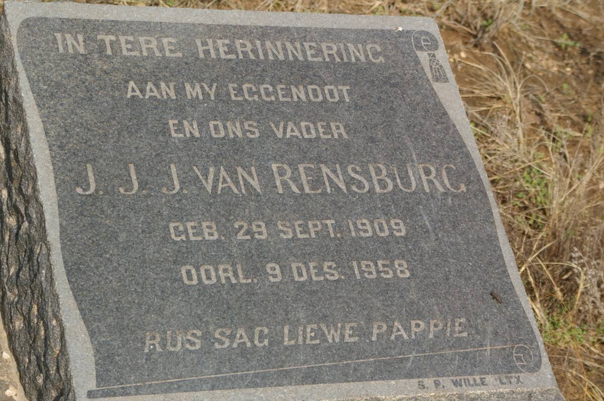 RENSBURG J.J., J. van 1909-1958 