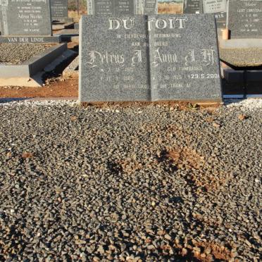 TOIT Petrus J., du 1915-1985 &amp; Anna J.M. LOMBAARD 1925-2001