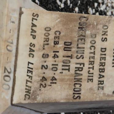 TOIT Cornelius Francois, du 1941-1942