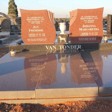 TONDER Jan Frederik, van 1936-1995 &amp; Johanna Margaretha 1942-2009