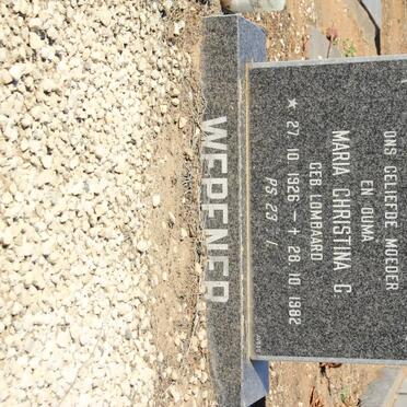 WEPENER Maria Christina C. LOMBAARD 1926-1982