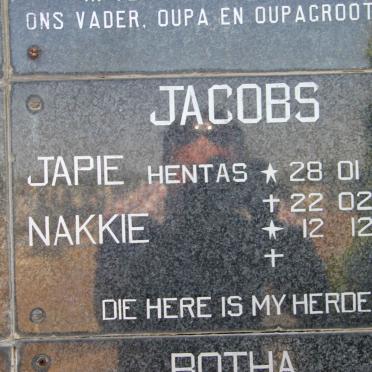JACOBS Japie Hentas 1937-1997 :: JACOBS Nakkie 1941-