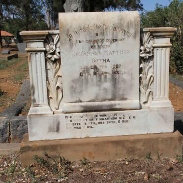 BOTHA Johannes Matthys 1883-1939