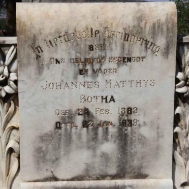 BOTHA Johannes Matthys 1883-1939
