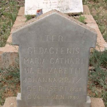 BRITZ Maria Catharina Elizabeth Johanna 1938-1939