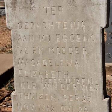 ESTERHUIZEN Magdelena Elizabeth nee v.d. WESTHUIZEN 1862-1937