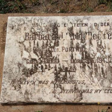 MERWE Barbara J.B., v.d. nee PORTWID 1880-1940