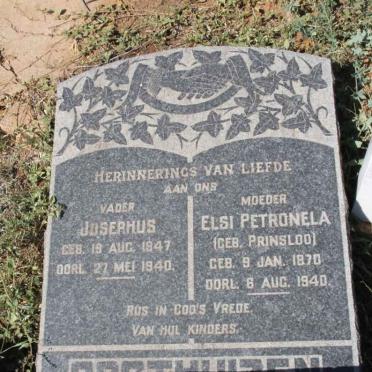 OOSTHUIZEN Josephus 1847-1940 &amp; Elsi Petronela PRINSLOO 1870-1940