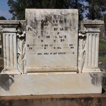 RABIE Petronella Sophia nee DU TOIT 1883-1940
