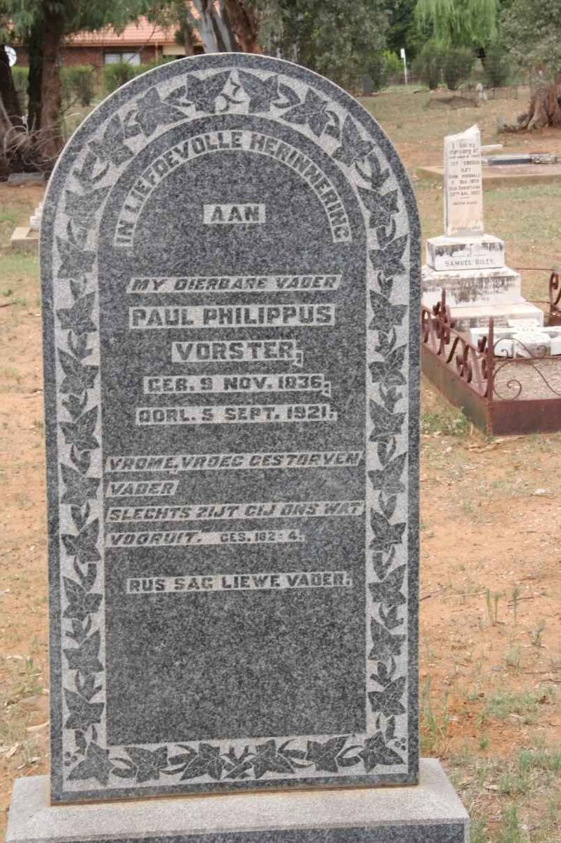 VORSTER Paul Philippus 1836-1921