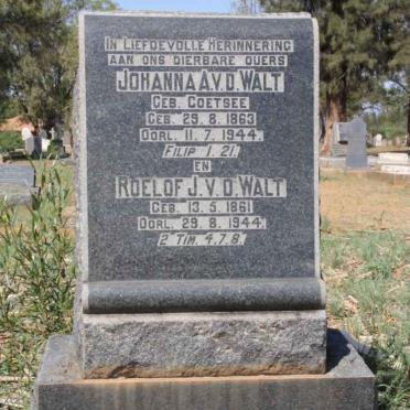WALT Roelof J., v.d. 1861-1944 &amp; Johanna A. COETSEE 1863-1944