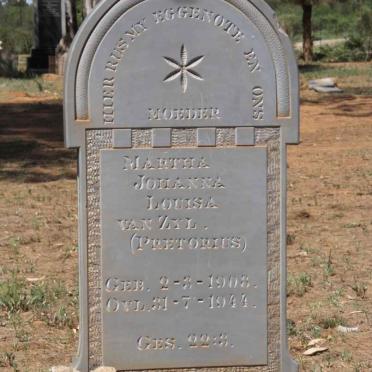 ZYL Martha Johanna Louisa, van nee PRETORIUS 1908-1944