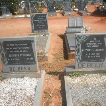 BEER Jakobus A., de 1904-1981 &amp; Elizabeth Josepha 1904-1996