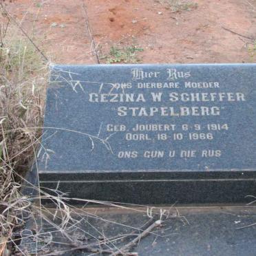 SCHEFFER Gezina W. formerly STAPELBERG nee JOUBERT 1914-1966