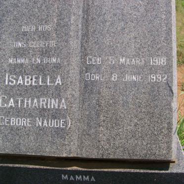 LIEBENBERG Isabella Catharina nee NAUDE 1918-1992