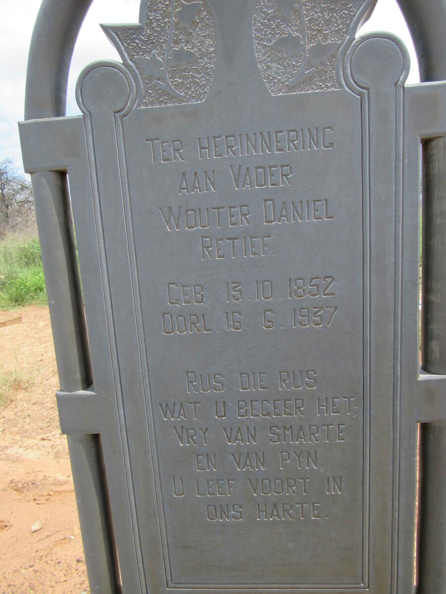 RETIEF Wouter Daniel 1852-1937