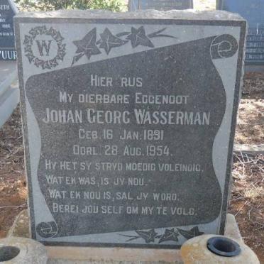 WASSERMAN Johan Georg 1891-1954