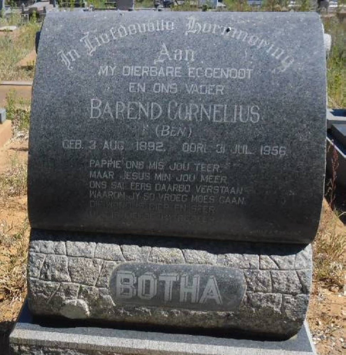 BOTHA Barend Cornelius 1892-1956