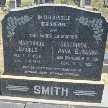 SMITH Marthinus Jacobus 1876-1941 &amp; Gertruida Anna Susanna PIENAAR 1881-1935