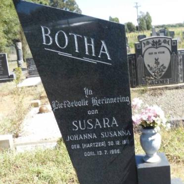 BOTHA Susara Johanna Susanna nee HARTZER 1911-1995