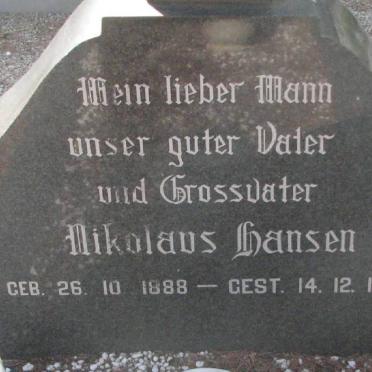 HANSEN Nikolaus 1888-1963