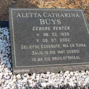 BUYS Aletta Catharina nee VENTER 1926-2002