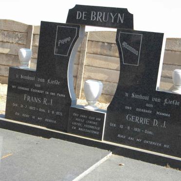 BRUYN Frans R.J., de 1923-1975 &amp; Gerrie D.J. 1931-