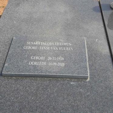 ERASMUS Susara Jacoba nee JANSEN VAN VUUREN 1918-2008