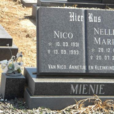 MIENIE Nico 1931-1993 &amp; Nellie Maria 1934-2000