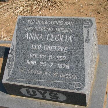 UYS Anna Cecilia nee COETZEE 1909-1978