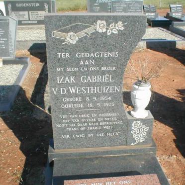 WESTHUIZEN Izak Gabriel, van der 1954-1975