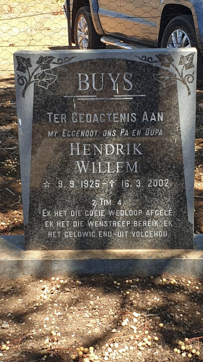BUYS Hendrik Willem 1925-2002